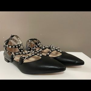 Zara Cage Flats Black/Silver studs